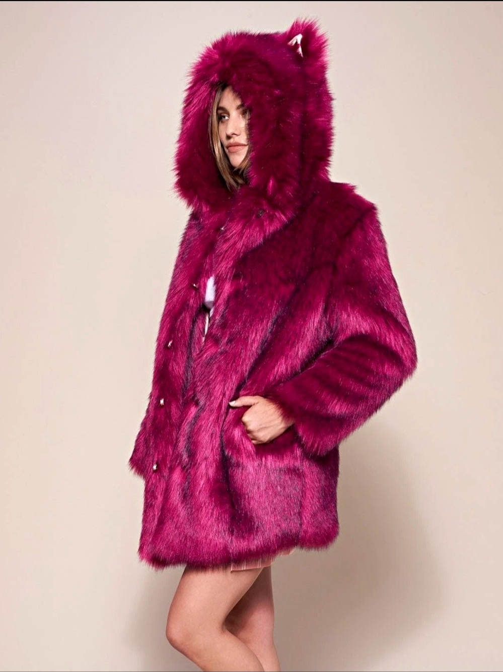 SpiritHoods Collector's Edition Pink Faux Fur Coat